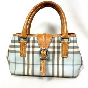 Vintage RARE Burberry Mini Purse Check Nova Baby Blue Made in Italy blogger 90s
